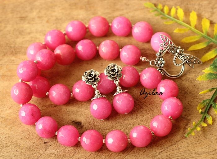 pink agate jewelry