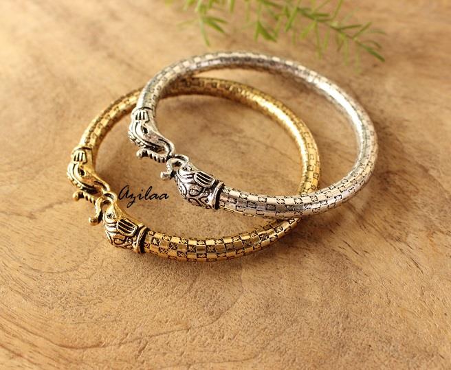 gold bangle bracelet with circles
