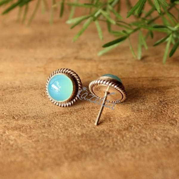 Chalcedony deals stud earrings