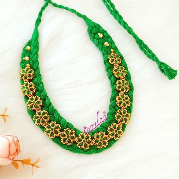 Tossed Green Necklace Set With Small Studs | Mirana