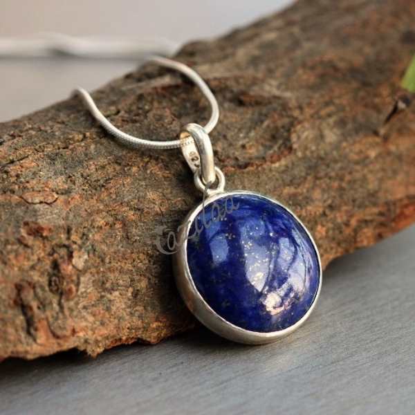 925 Sterling Silver Lapis Lazuli Gemstone Designer Pendant, Silver Gemstone Charm, Lapis Lazuli Gemstone Pendant, Handmade good Charm Jewelry