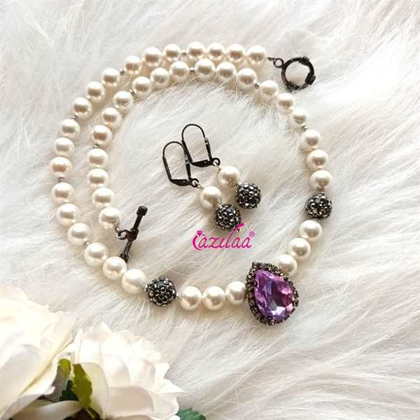 YANCHUN Faux Pearl Necklace Earrings Bracelet Set India  Ubuy