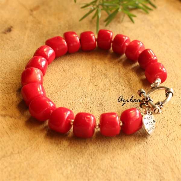 Italian Natural Red Coral Bracelet Handmade in Nepal in 18k Gold with  Certificate  Shop Nellie Bracelets  Pinkoi